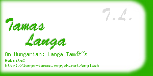 tamas langa business card